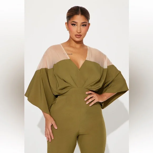 Fashion Nova Weekend Feels Jumpsuit - Olive - Picture 2 of 5